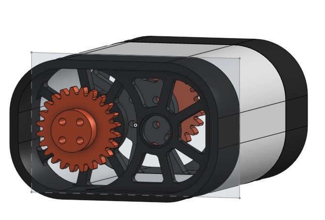 Body of the robot with motors on either side