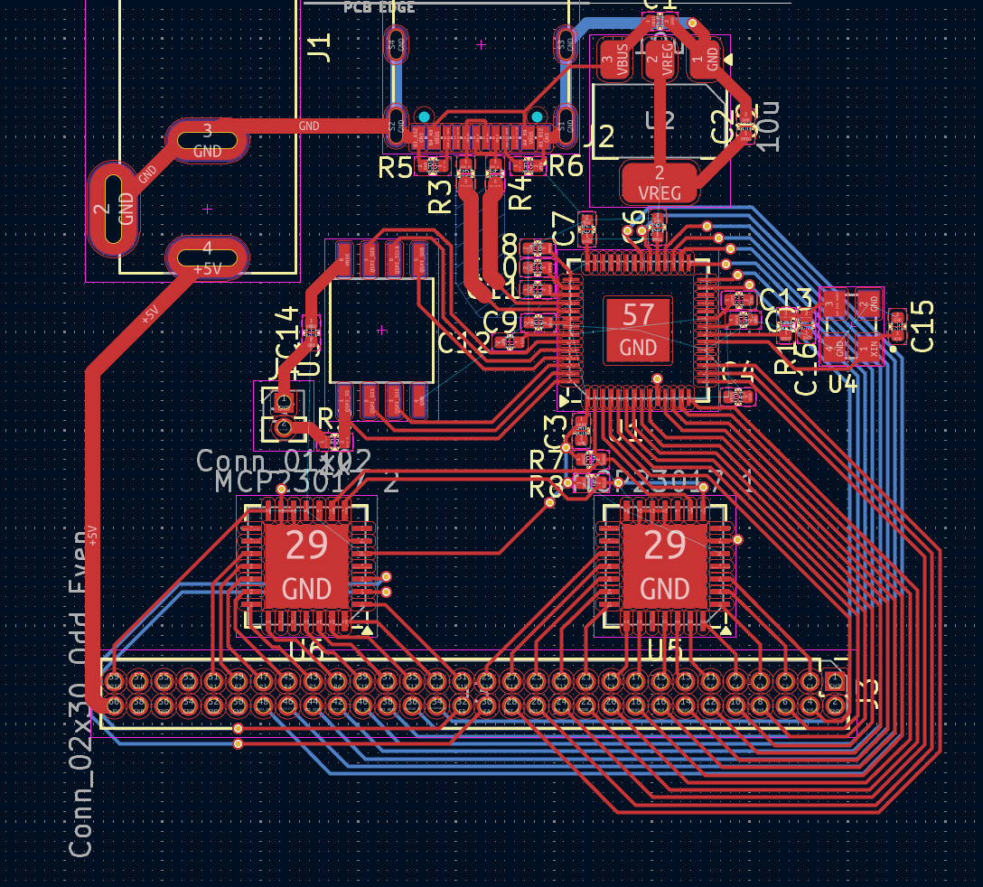 Continuing routing the daughter board