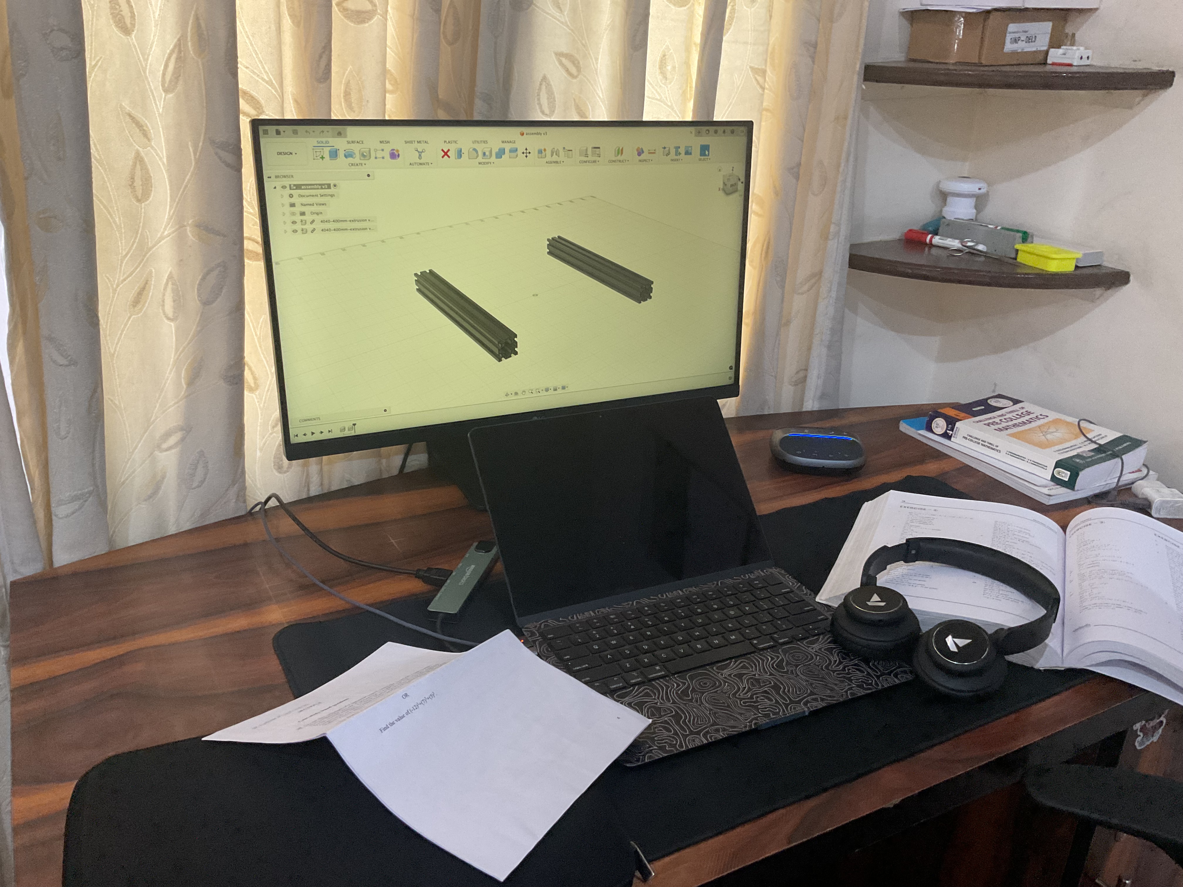 pic of fusion 360 with the 4040 base extrusions