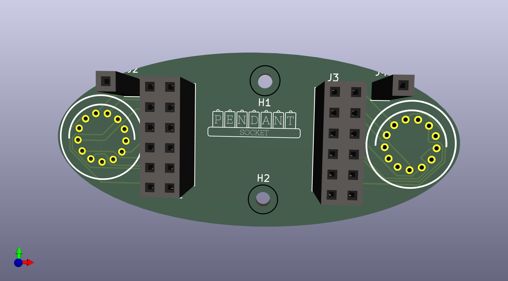 3D Rendered Routed PCB