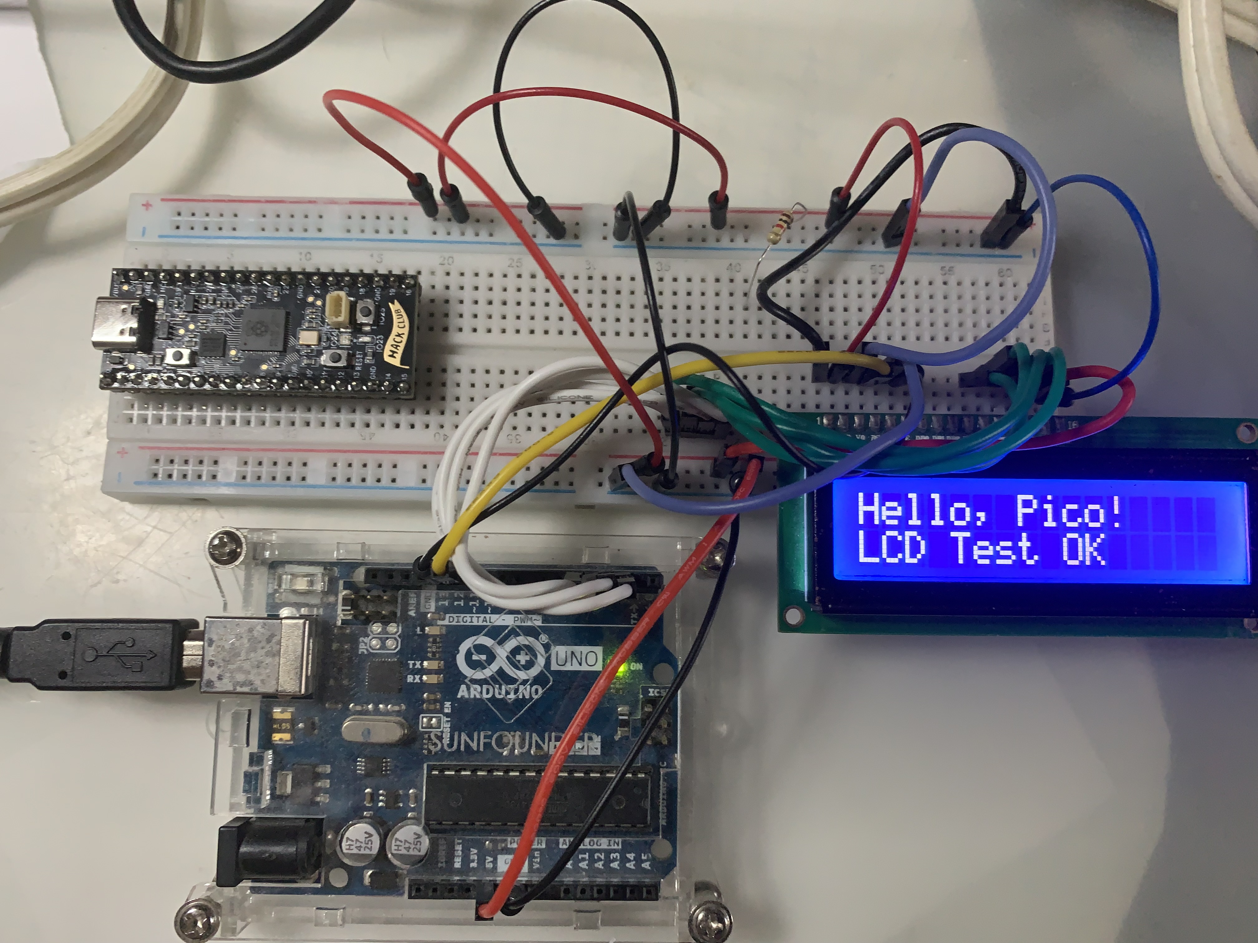 Image of the Arduino displaying on the LCD