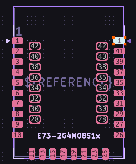 E73 reversible footprint