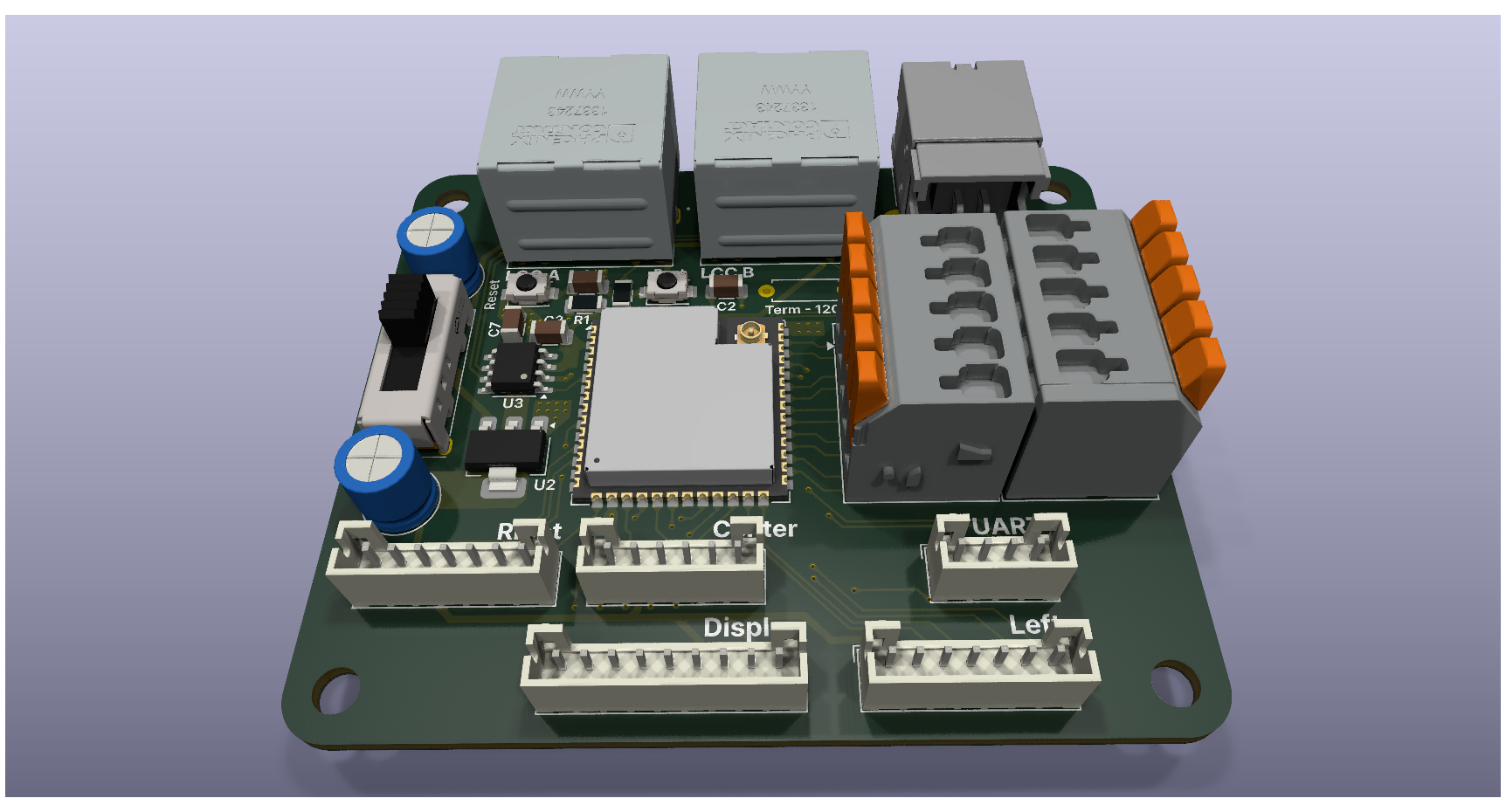 control pcb in 3d view