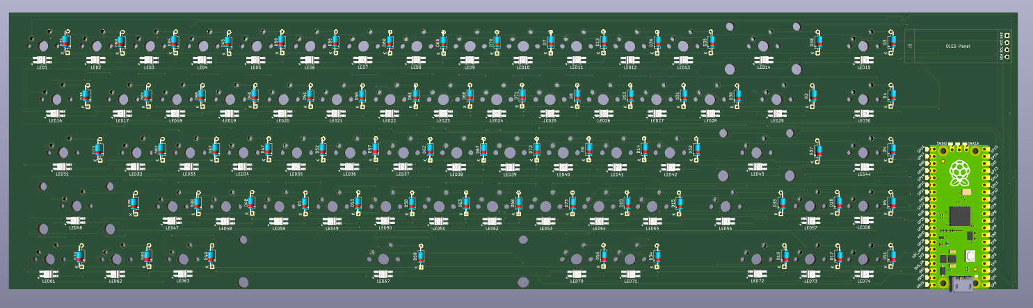 v2 pcb in 3d viewer front