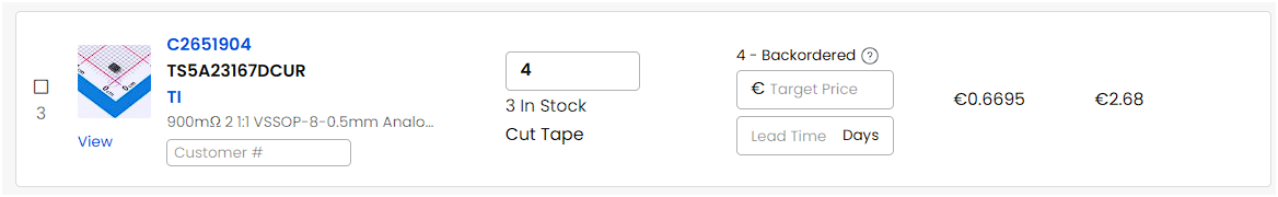 Backordered TS5A23167