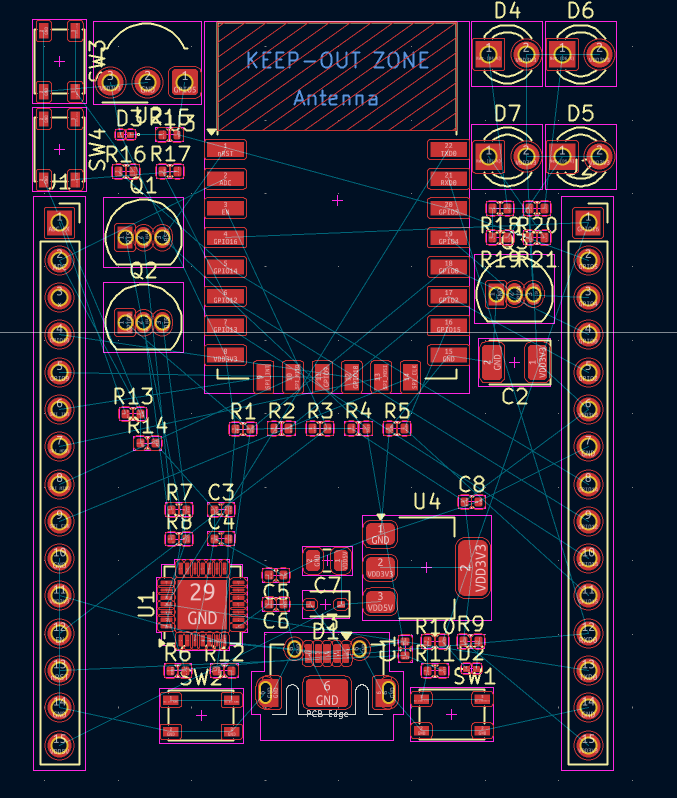 advanced stages of placement of the full board