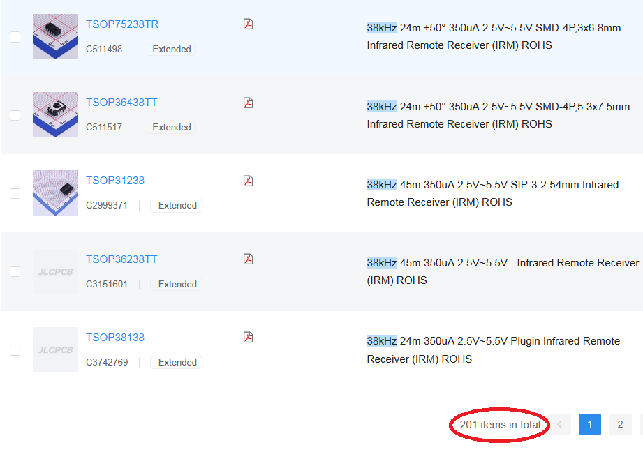 looking for ir receivers