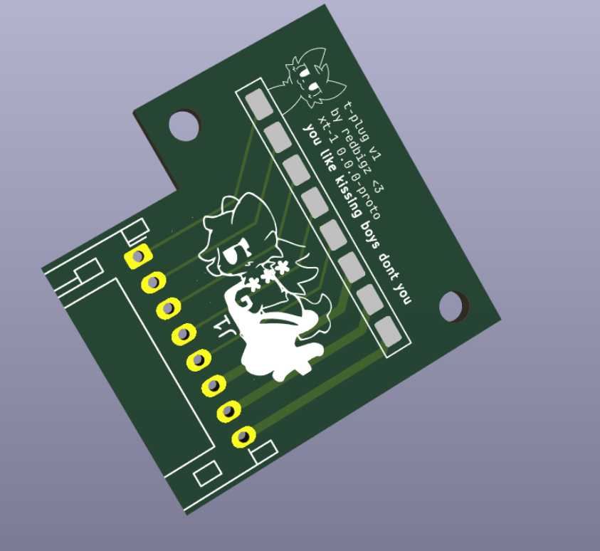 t-plug female pcb but in 3d :3