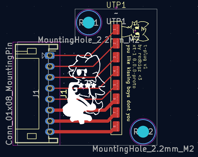 t-plug female pcb