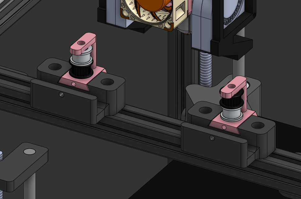 belt tensioners mounted on gantry