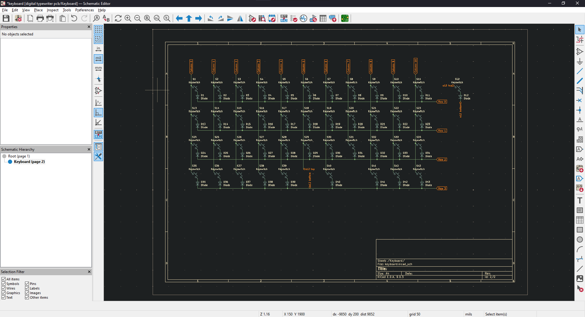 early keyboard schematic