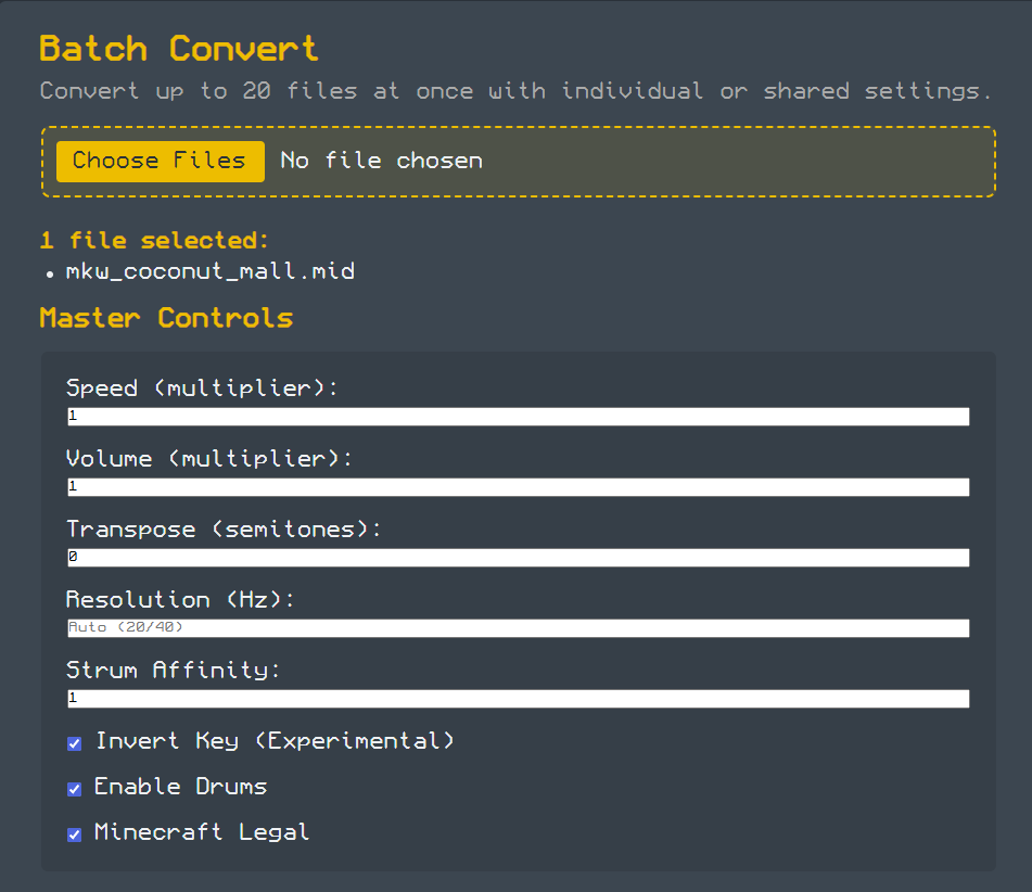 Web interface prototype