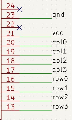 rewired cols and rows on the schematic
