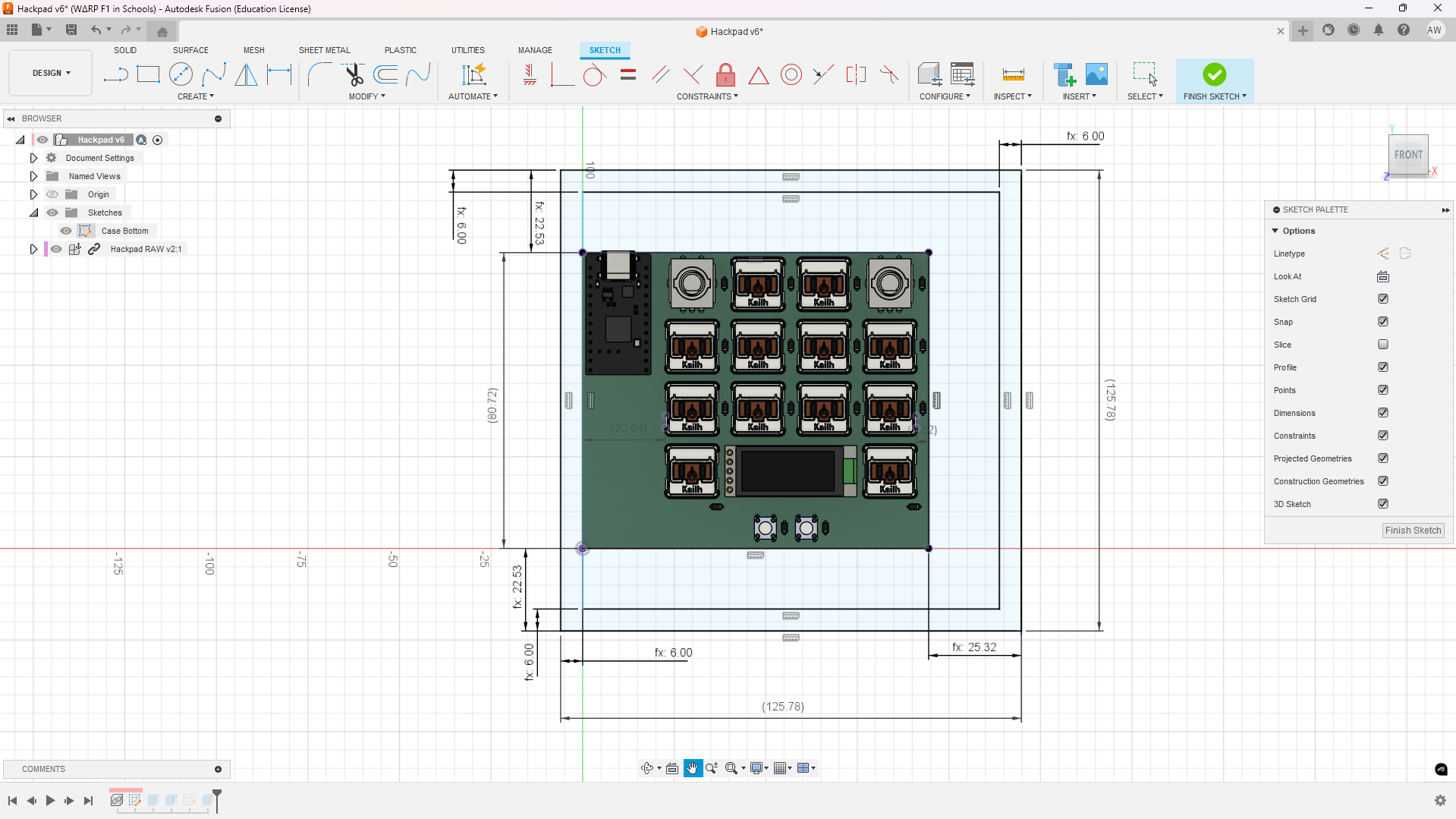 case base walls sketch