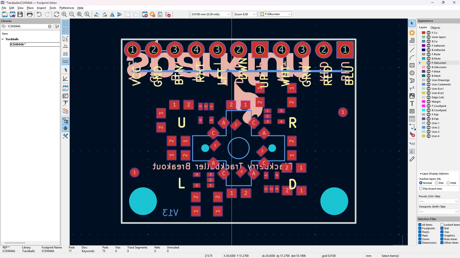 finished footprint for the ICSH044A
