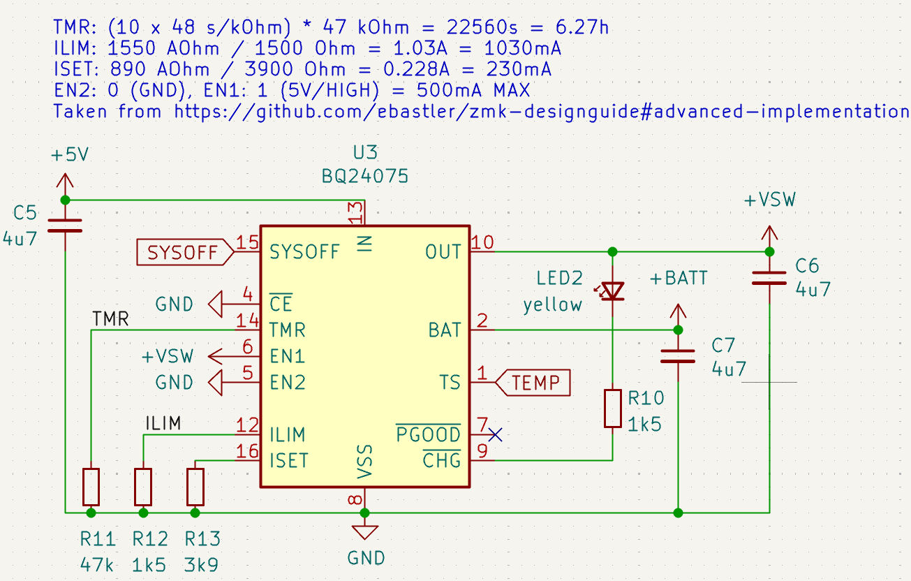 Schematic of the BQ24075