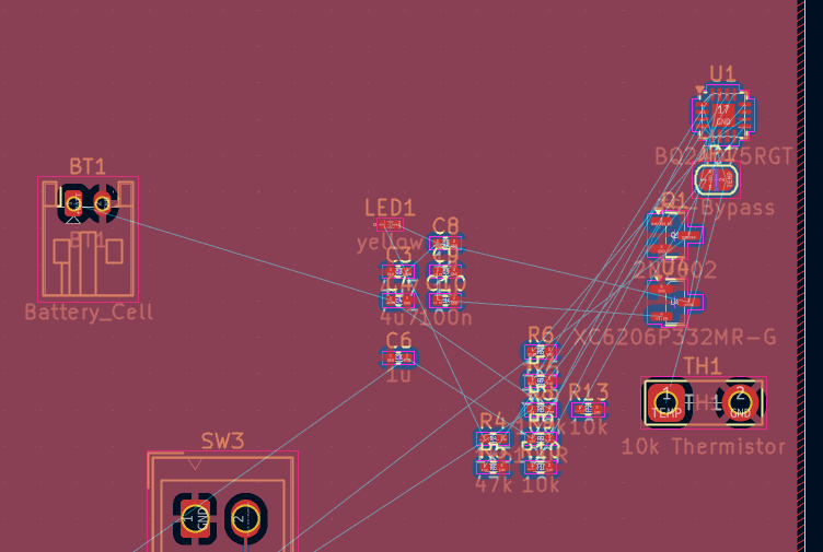 Unrouted and untraced power circuitry
