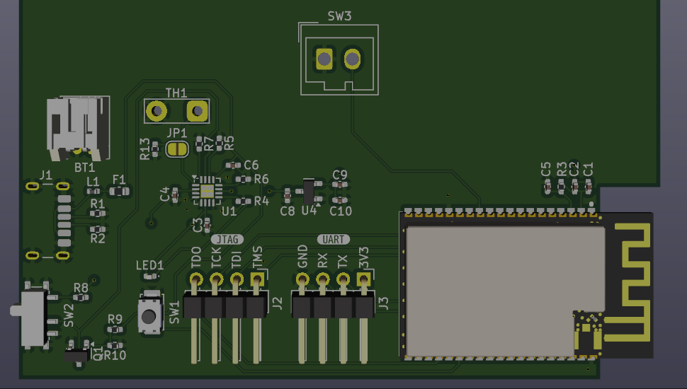 A render of the PCB