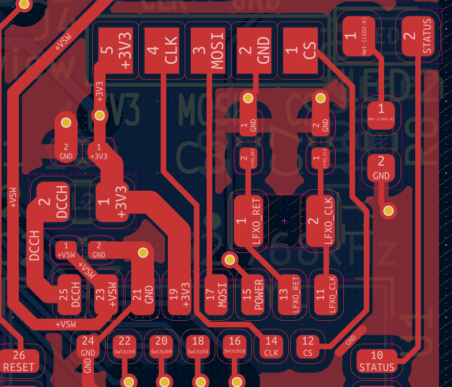 The newly added pads for wiring the nice!view later