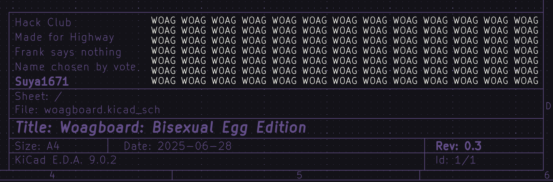 the woagboard's schematic's info block