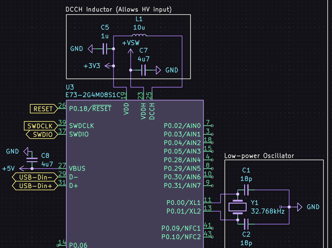 A part of the woagboard's MCU schematic