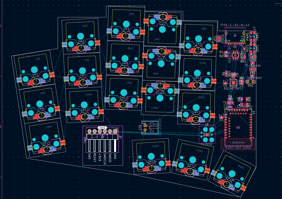 WIP of final component positions