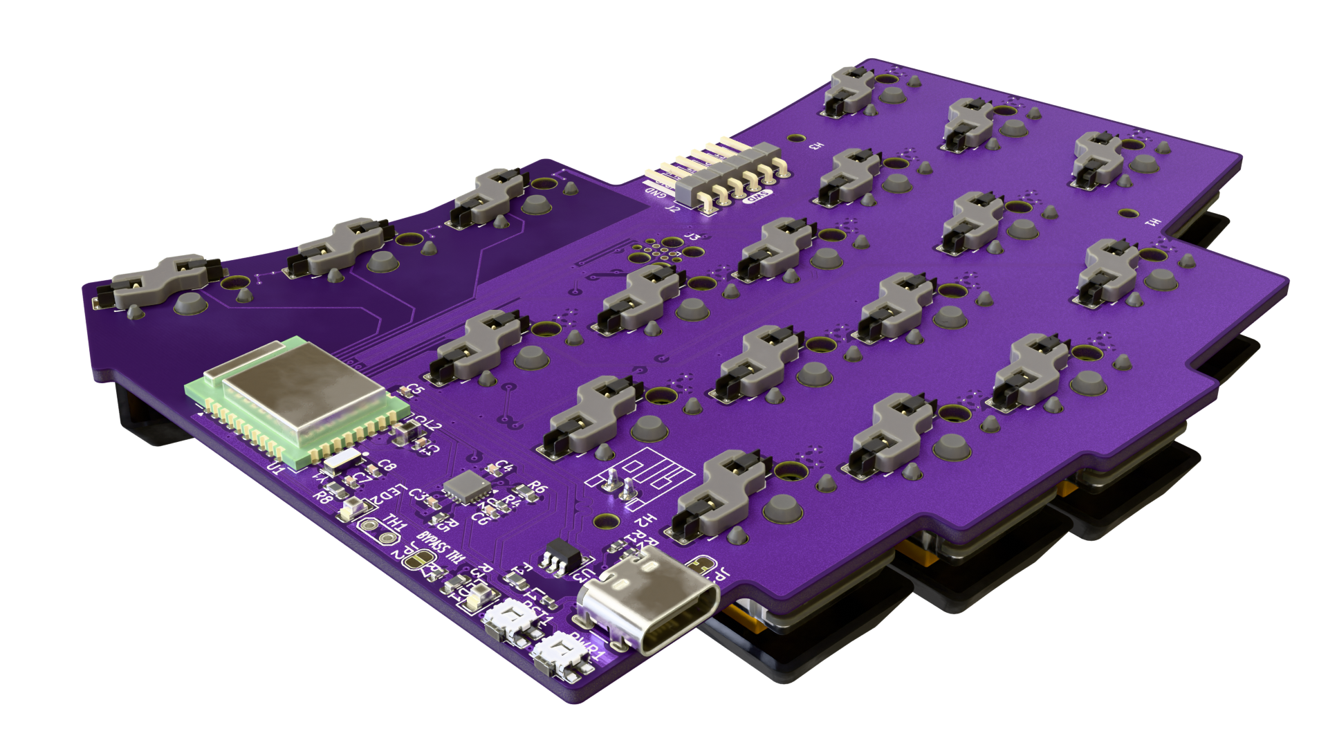 A render of one half of the woagboard