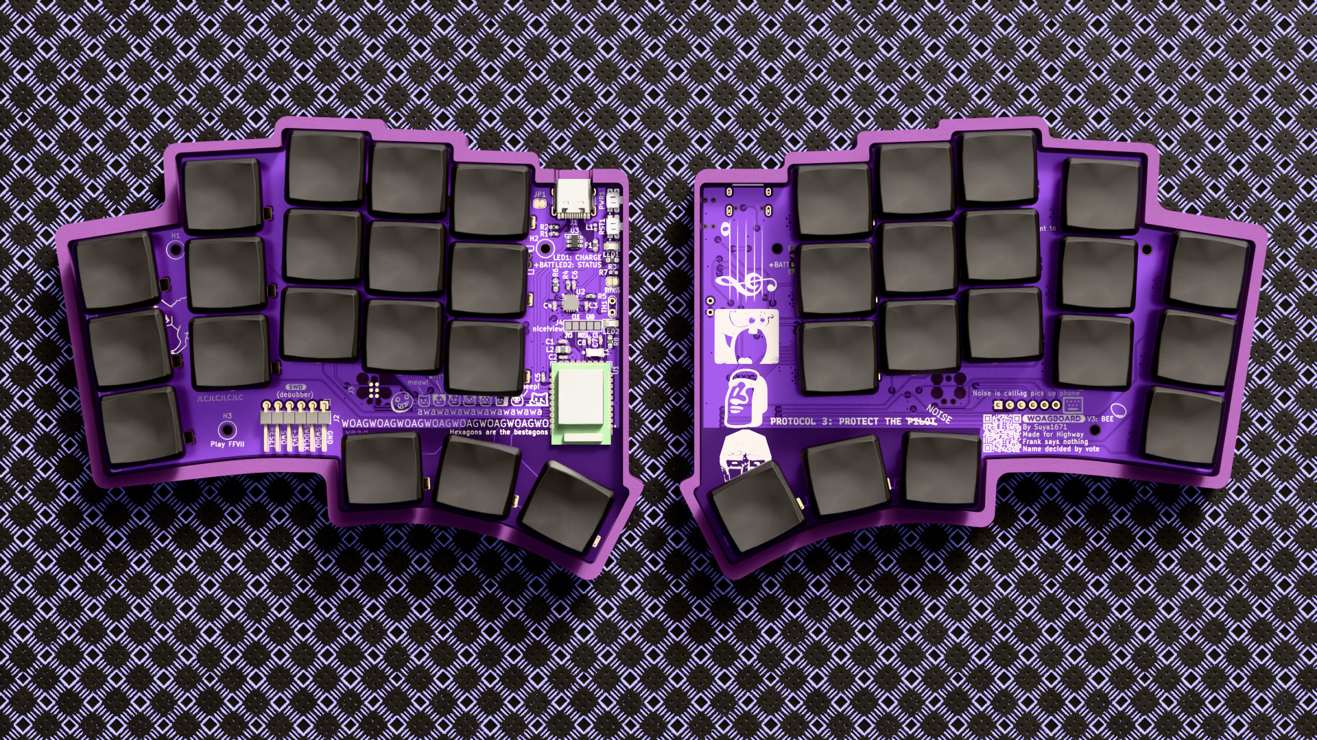 Woagboard with the case opened