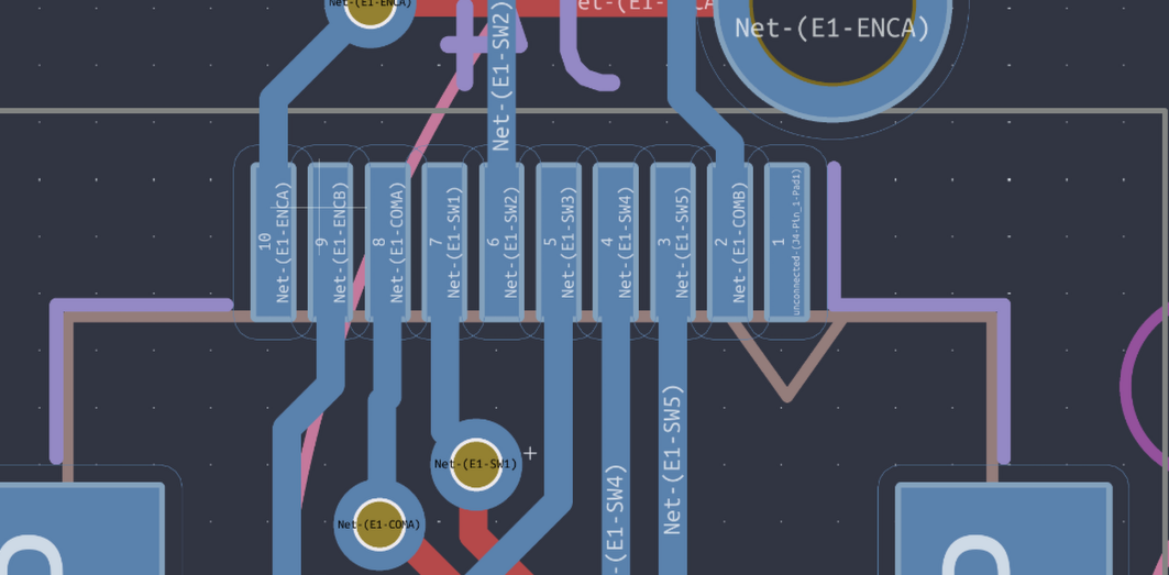 Closeup of connector on pcb